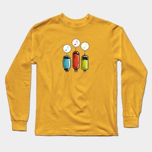 Fun happy stereo and amplifier vacuum tubes Long Sleeve T-Shirt